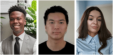 headshots of 3 student award winners